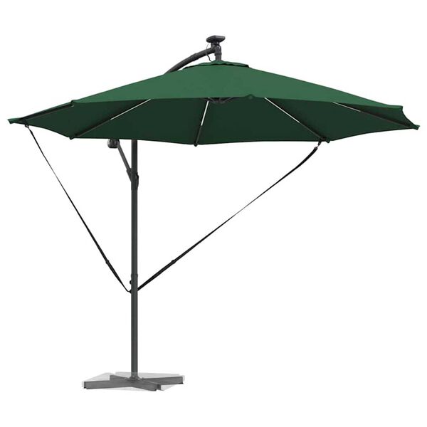 vidaXL Cantilever Banana Parasol Green 294 x 294 x 248 cm