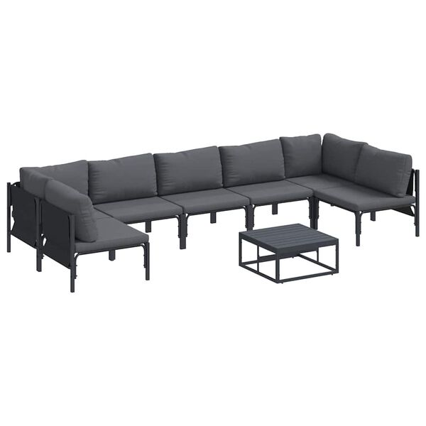 vidaXL Garden Sofa Set 8 pcs Anthracite Steel