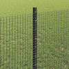vidaXL Fence with Post Grey 0.8 x 100 m Steel and PVC