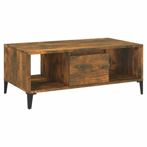 vidaXL Coffee Table Smoked Oak 90x50x36.5 cm Engineered Wood