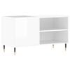 vidaXL Record Cabinet | High Gloss White | Engineered Wood, Iron