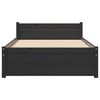 vidaXL Bed Frame without Mattress Black Solid Wood 90x200 cm