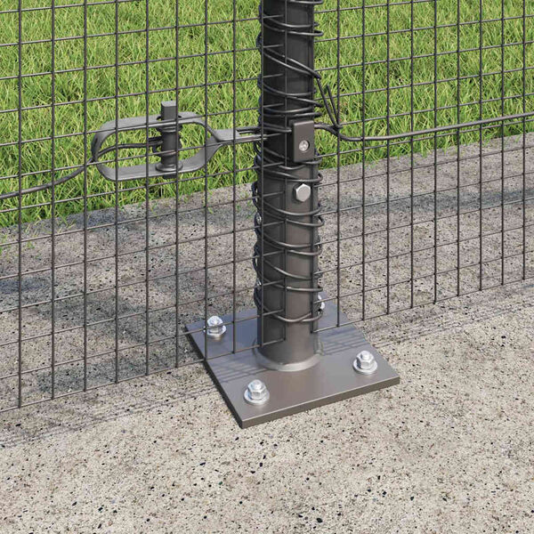 vidaXL Fence Post Grey 10 x 1.6 m (16 x 16 mm mesh) Steel and PVC