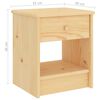 vidaXL Bedside Cabinet Light Wood 35x30x40 cm Solid Pinewood