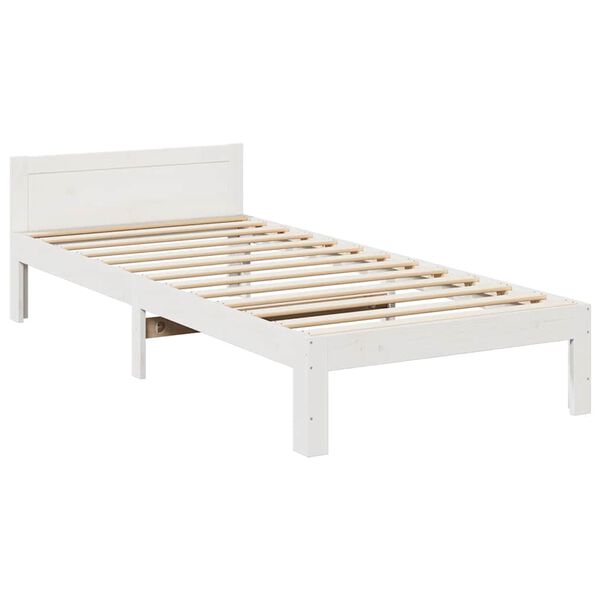 vidaXL Bed Frame without Mattress White 90x200 cm Solid Wood Pine