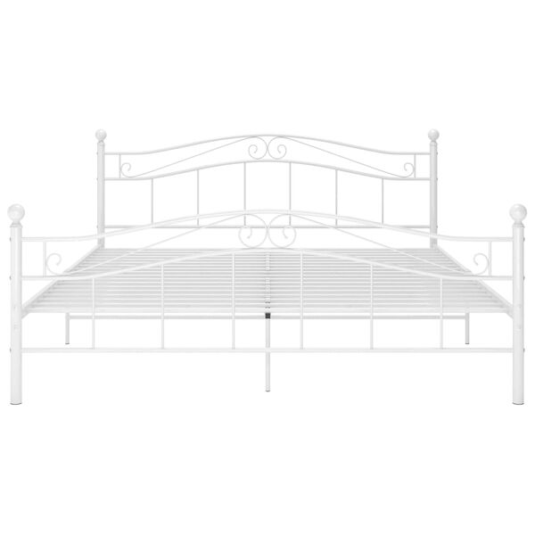 vidaXL Bed Frame without Mattress White Metal 140x200 cm