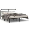 vidaXL Metal Bed Frame without Mattress with Headboard Black 183x213cm
