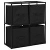 vidaXL Storage Cabinet with 4 Fabric Baskets Black 63x30x71 cm Steel