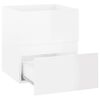 vidaXL Sink Cabinet with Built-in Basin High Gloss White Engineered Wood