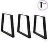 vidaXL Dining Table Legs V-Shape 3 pcs Black 80x(72-73.3) cm Steel