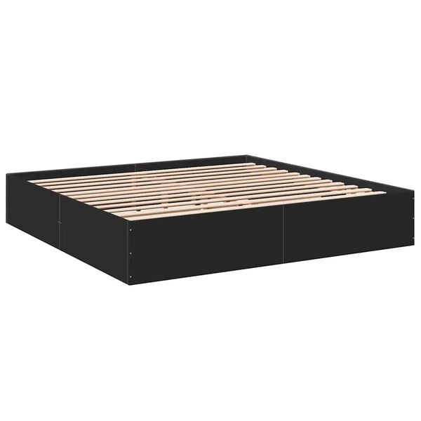 vidaXL Bed Frame without Mattress Black 200x200 cm