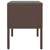 vidaXL Side Table Brown 53x37x48 cm Poly Rattan and Tempered Glass