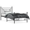 vidaXL Metal Bed Frame without Mattress with Footboard Black 100x190cm