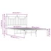 vidaXL Metal Bed Frame without Mattress with Headboard White 120x190cm