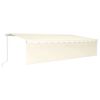 vidaXL Manual Retractable Awning with Blind&LED 6x3m Cream
