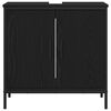 vidaXL Bathroom Furniture Set with Shelf 3 pcs Black Engineered wood