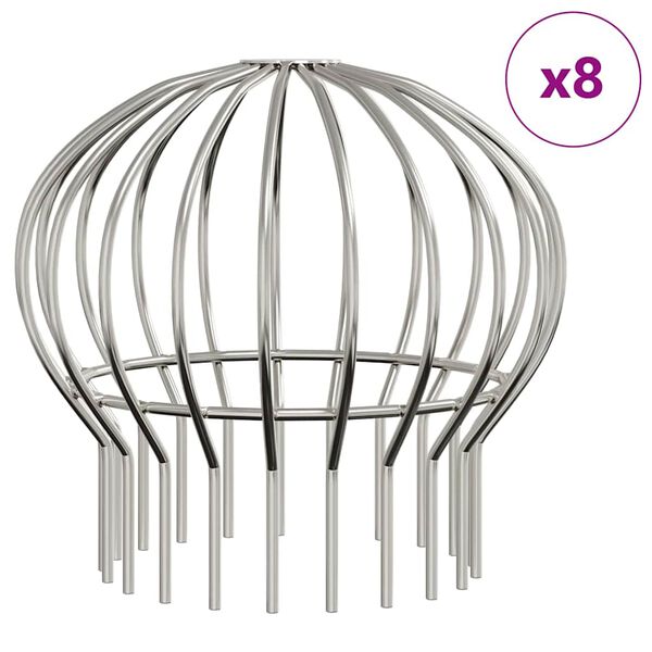 vidaXL Gutter Leaf Guard 8 pcs Silver 160 mm Stainless Steel