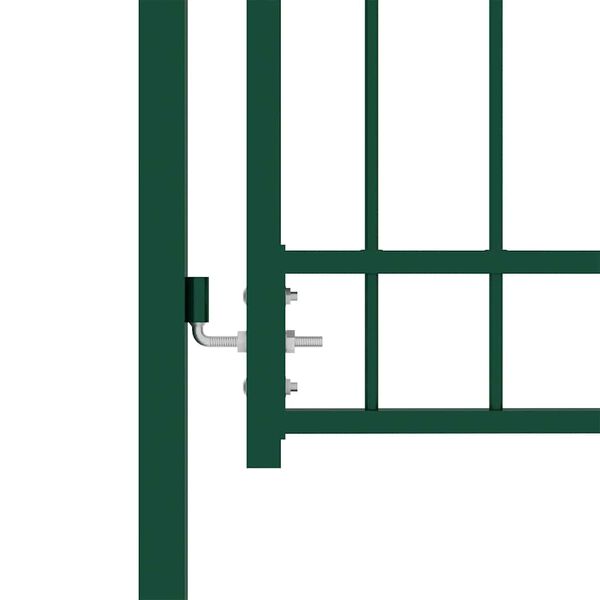 vidaXL Fence Gate Emmen with Spikes Steel 104x97 cm Green