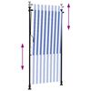 vidaXL Outdoor Roller Blind Blue and White 120x270 cm Fabric&Steel