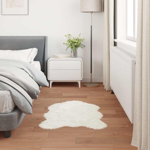 vidaXL Faux Sheepskin Rug Tafalla White 60 x 90 cm Polyester