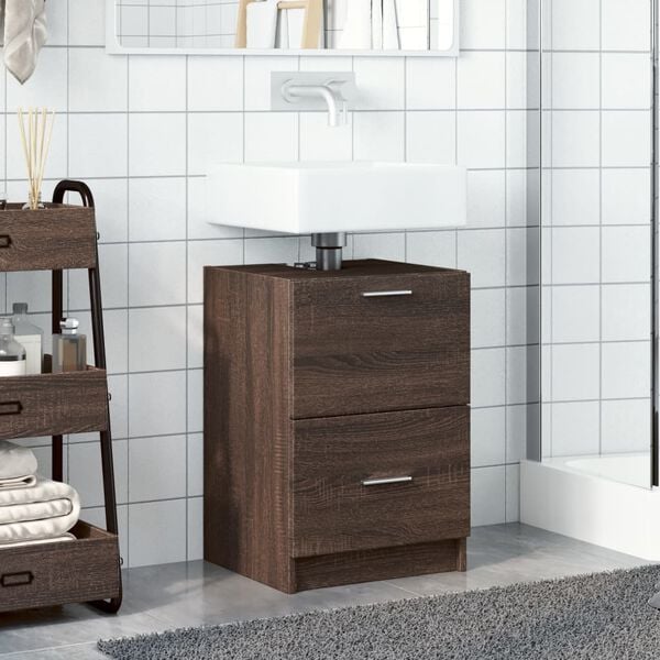 vidaXL Sink Cabinet Brown Oak 40x37x59 cm Engineered Wood