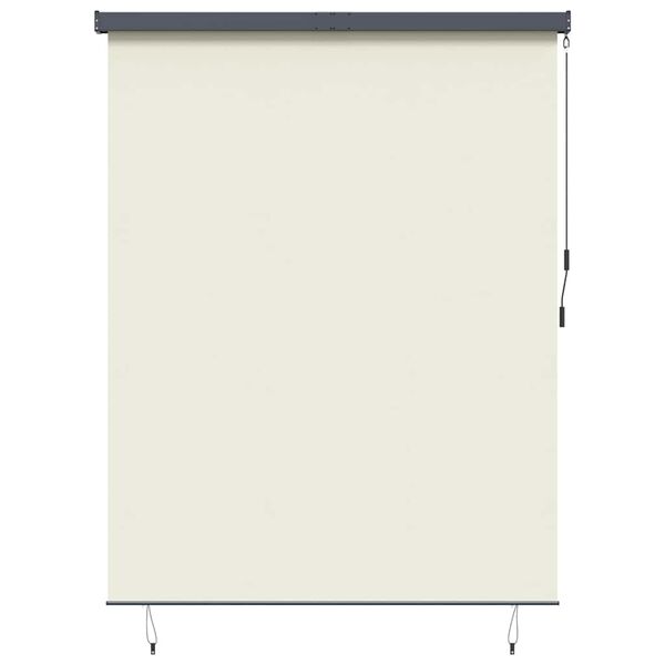 vidaXL Outdoor Roller Blind Striped Manual Cream 220 x 250 cm Fabric