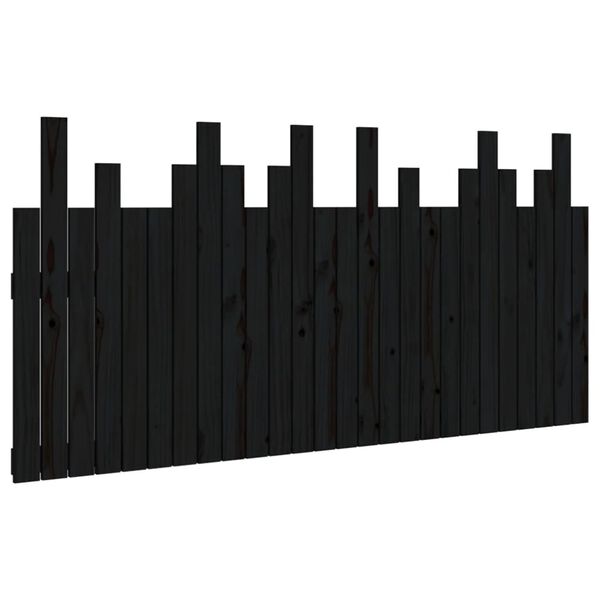 vidaXL Wall Headboard Black 166x3x80 cm Solid Wood Pine