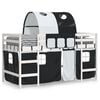 vidaXL Kids' Loft Bed with Tunnel without Mattress White&Black 90x200cm