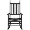 vidaXL Rocking Chairs with Curved Seats 2 pcs Black Solid Wood Poplar