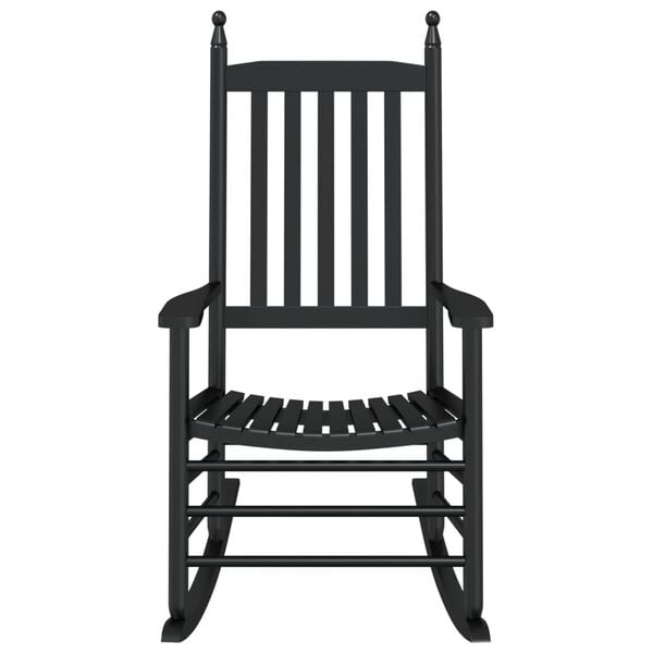 vidaXL Rocking Chairs with Curved Seats 2 pcs Black Solid Wood Poplar