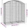 vidaXL Arched Gabion Basket 150x50x140/160 cm Galvanised Iron