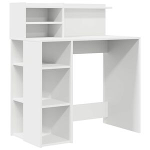 vidaXL Desk White Engineered Wood 90 x 48 x 101.5 cm