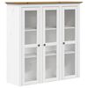 vidaXL Highborad "BODO" White and Brown 115.5x43x200.5cm Solid Wood Pine
