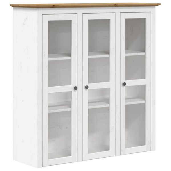 vidaXL Highborad "BODO" White and Brown 115.5x43x200.5cm Solid Wood Pine