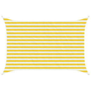 vidaXL Sunshade Sail Yellow and White 2 x 3.5 m HDPE