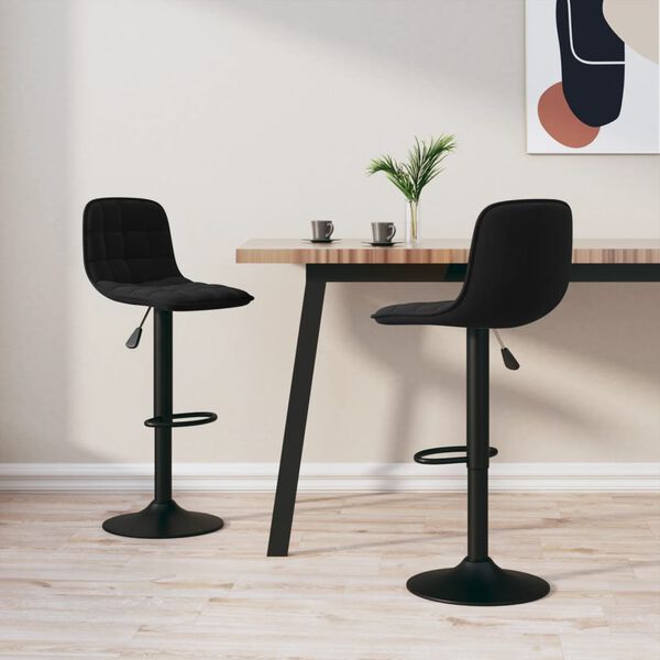 vidaXL Bar Stools 2 pcs Black Velvet
