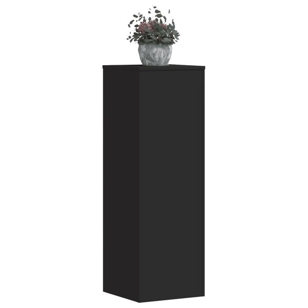vidaXL Plant Stands 2 pcs Black 33x33x100 cm Engineered Wood