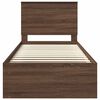 vidaXL Bed Frame with Headboard Brown Oak 100 x 200 cm Solid Pine Wood