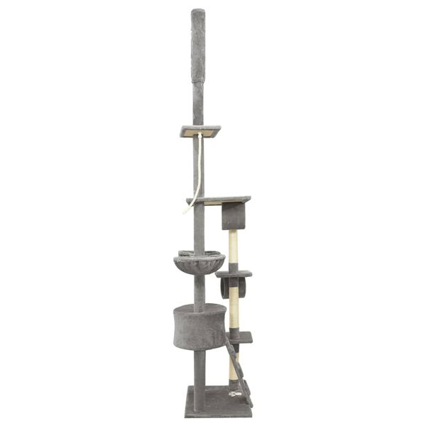 vidaXL Floor to Ceiling Cat Tree Grey 220-240 cm