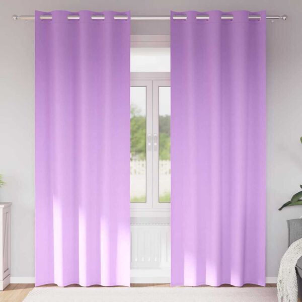 vidaXL Blackout Curtains with Rings 2 pcs Purple 225 x 140 cm