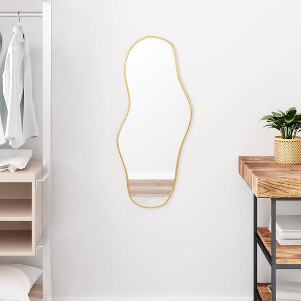 vidaXL Wall Mirror Gold 80x35 cm