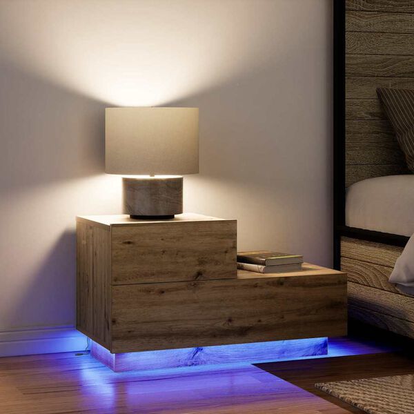 vidaXL Bedside Cabinet Artisan Oak 70 x 36 x 40.5 cm Engineered Wood