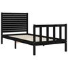 vidaXL Bed Frame without Mattress Black Small Single Solid Wood Pine