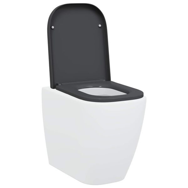 vidaXL Toilet Seat Anthracite 44.5 x 35 x 3.6 cm Duroplast