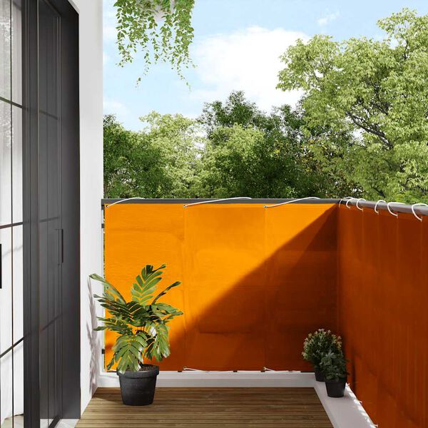 vidaXL Balcony Screen Orange 120x800 cm 100% Polyester Oxford