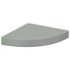 vidaXL Corner Shelf | High gloss grey | Honeycomb MDF, metal | Small