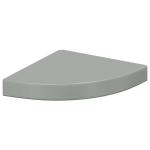 vidaXL Corner Shelf | High gloss grey | Honeycomb MDF, metal | Small