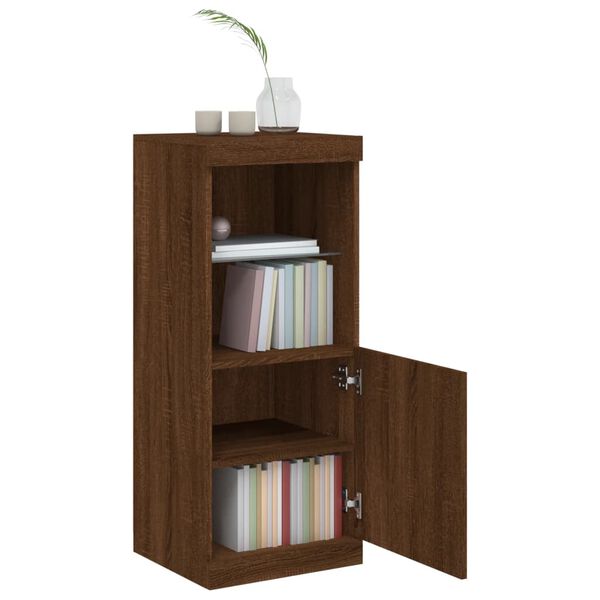 vidaXL Sideboard with LED Lights Brown Oak 41x37x100 cm