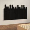 vidaXL Wall Headboard Black 140x3x80 cm Solid Wood Pine