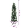 vidaXL Artificial Slim Christmas Tree Green and White 150 cm